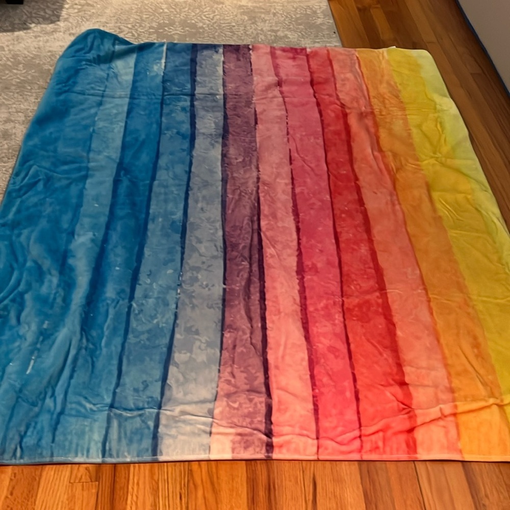 Rainbow area rug 66” by 54”